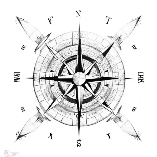 Compass Integrated Into A Warrior's Shield