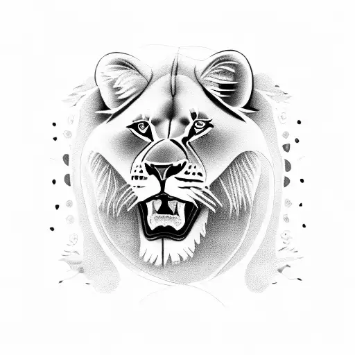 Lioness With Baby Lions Art