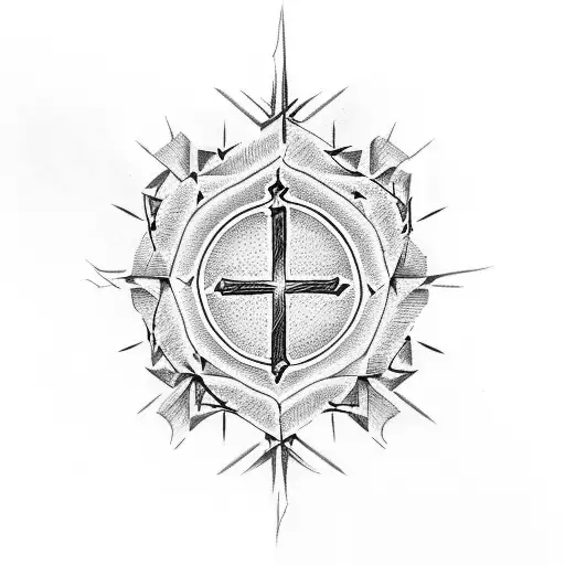 Christian Cross With Thorns