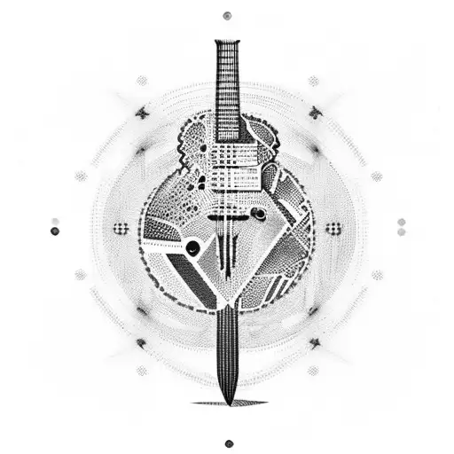 A Binary Code Pattern Forming A Guitar
