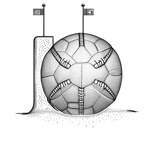 A Football Field With Gavel Goalposts