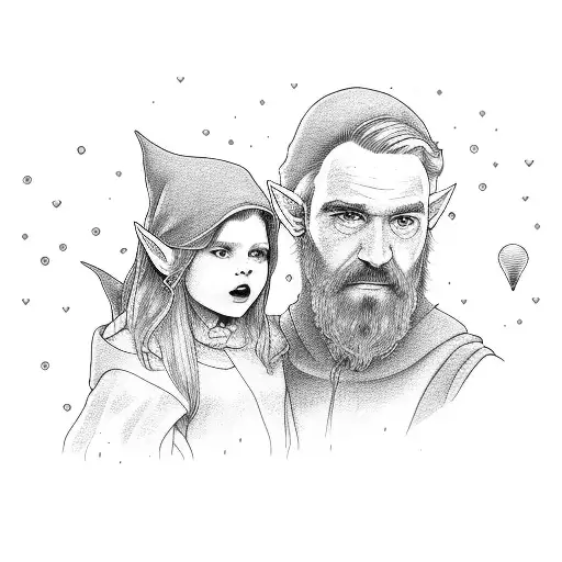 Father And Daughter As Wizard And Elve