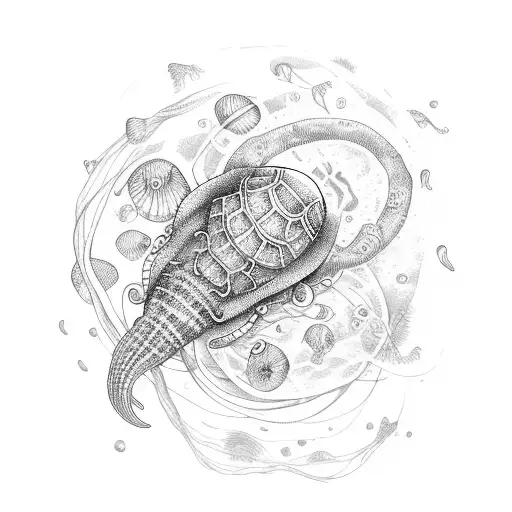 Jellyfish Ship Turtle Anchor Mermaid Sea Shells