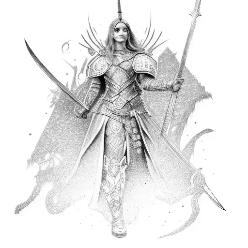 A Warrior Princess With Intricate Armor And A Sword