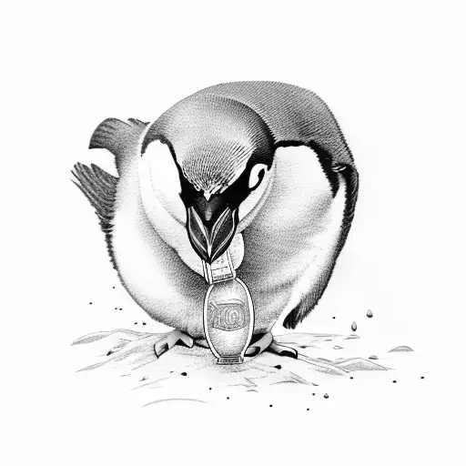 Penguin With Bar Of Soap In Mouth
