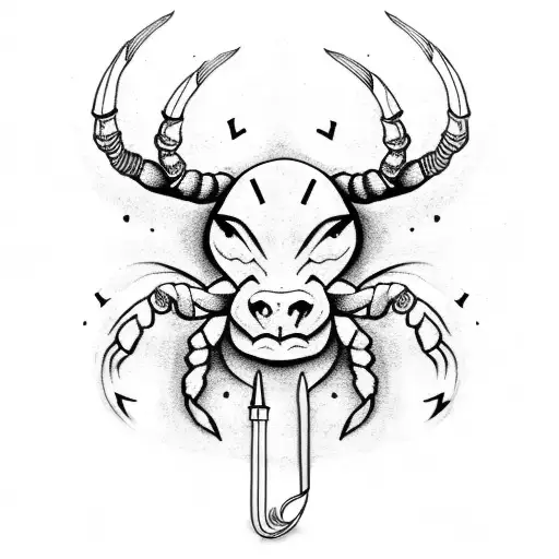 Scorpio With Bull With Hammer In Country