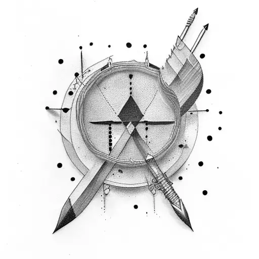 Unalome With Arrow Semi Colon And Half Roman Time