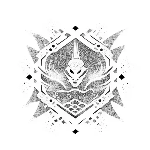 A Karate Silhouette With Tomoe Patterns Forming The Background