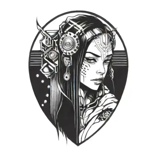 Beautifull Girl Anime Character Cyberpunk