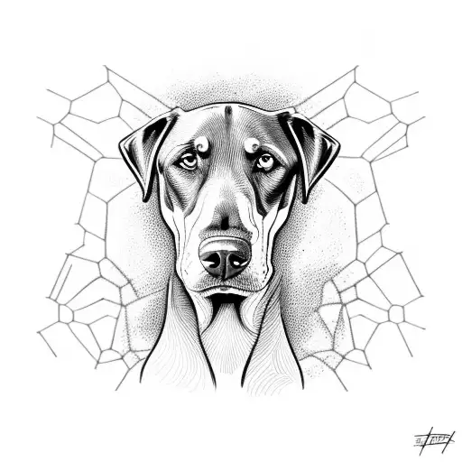 Doberman Dog And A Spider