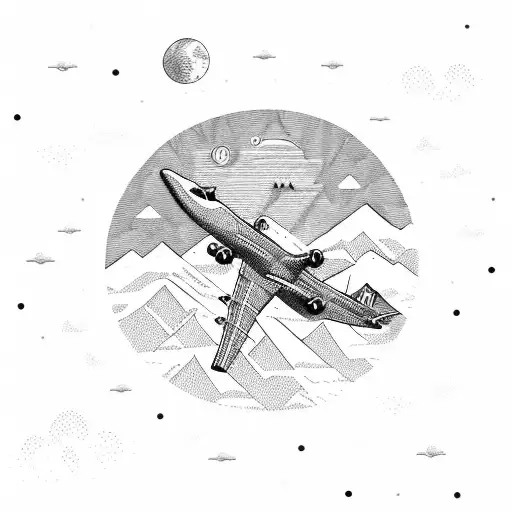 An Airplane Flying Over A Mountain Range With A Banner That Says 'Wanderlust'