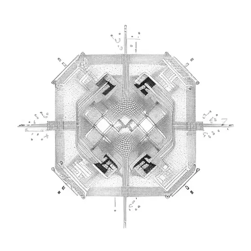 An Abstract Puzzle Pattern Incorporating Circuit Board Elements