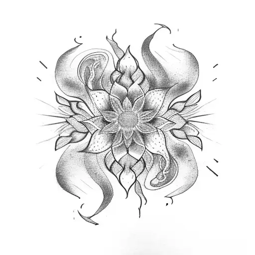 A Black Book One Side In Flames On In Flowers