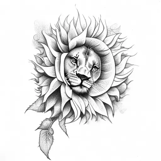 Roses Lion Sunflowers