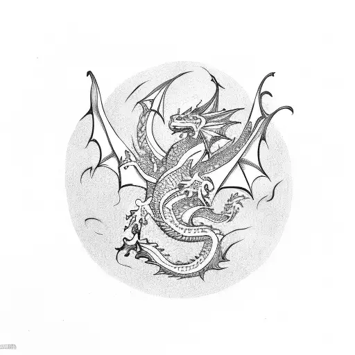 Top View Dragon Flying