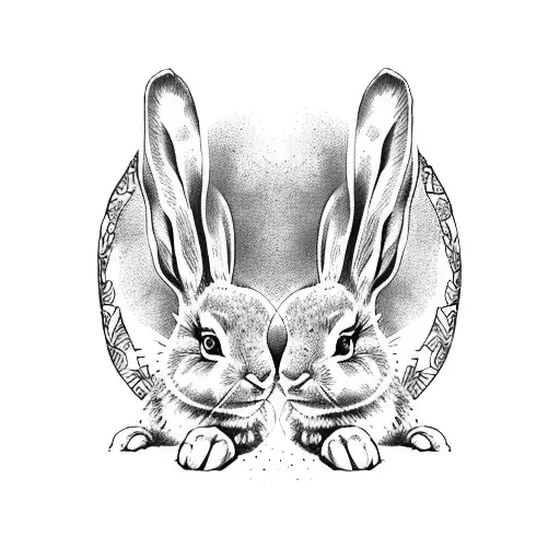 2 Fighting Bunnys In Hawaiian Style