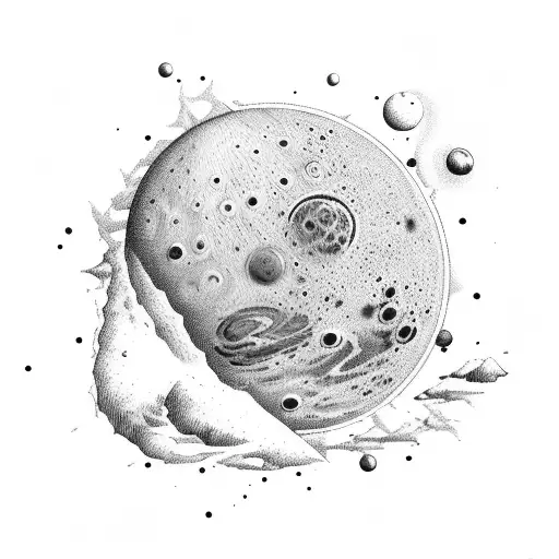 The Planet Mars With Phobos And Deimos