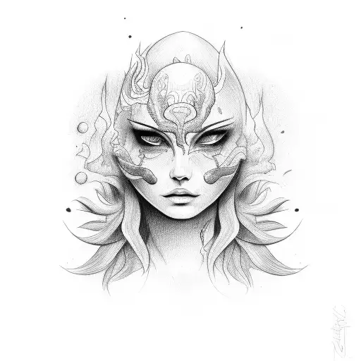 Drawing Picture With Head On Fire