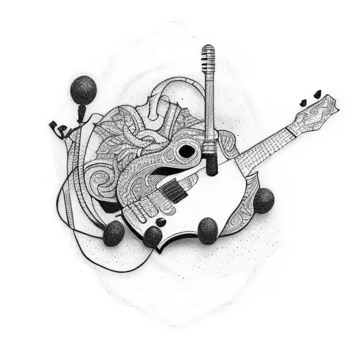 Tattoo With Guitar And Mic
