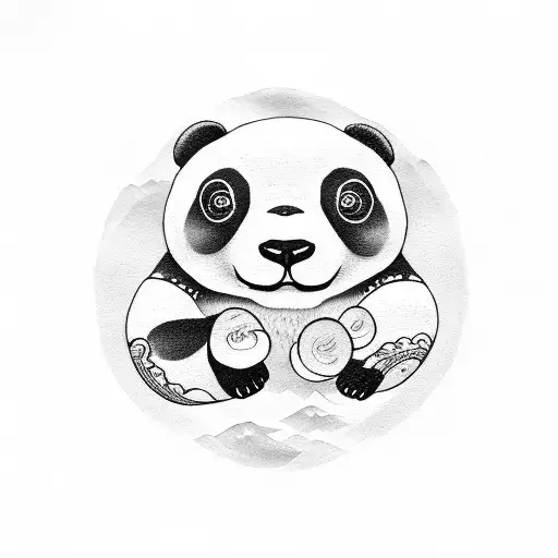 Panda With Clam And Bear Pride Flag