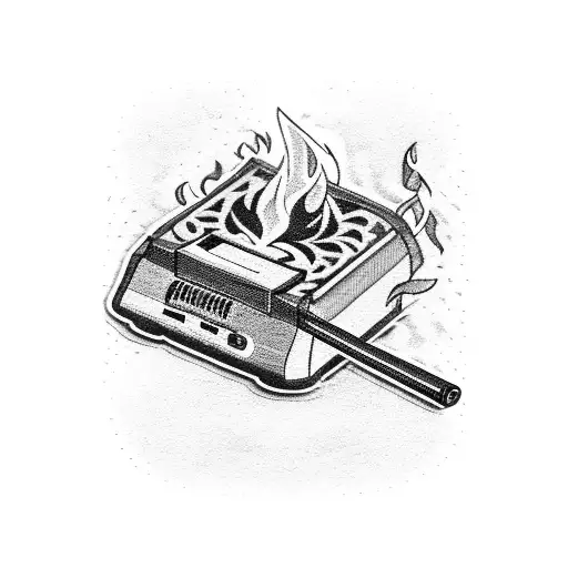 A Smoke-filled Gaming Console With A Flame Pattern
