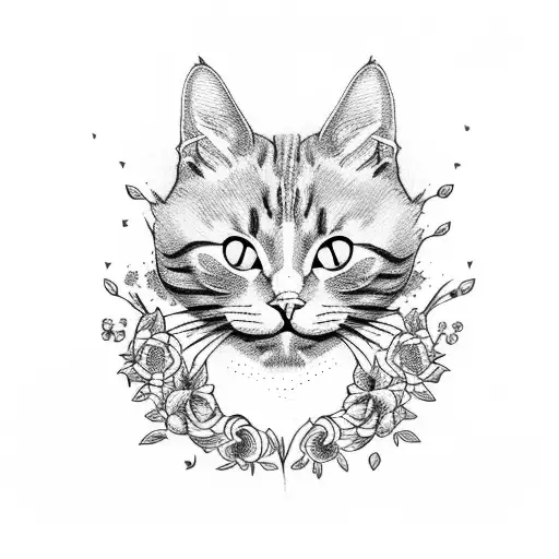 Cat Flowers Barbwire Tree