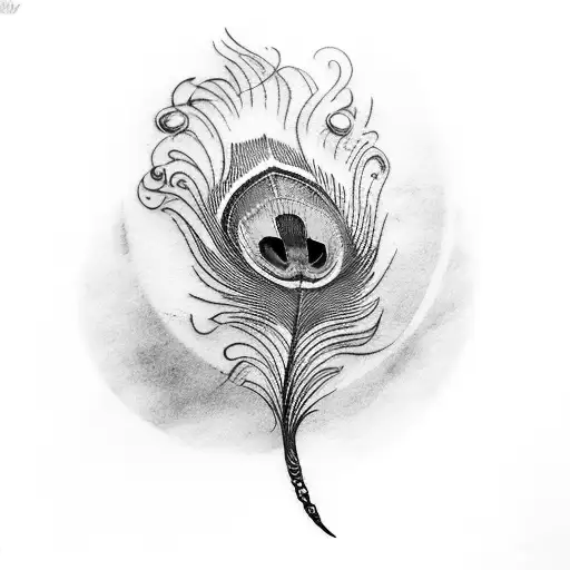 Peacock Feather With Flute