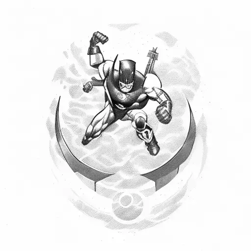 Superhero Battle Scene In Space