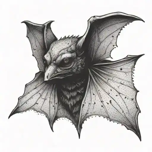 Bat Covers Its Face With Its Wing Graphic