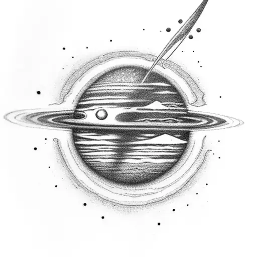 Planet Saturn Getting Sucked Into A Black Hole