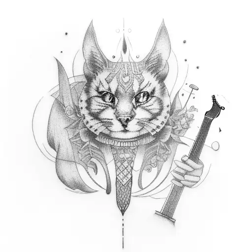 Tattoo With Guitar And Include 6120962