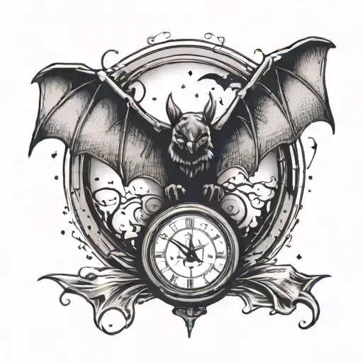 A Clock With Bat Wings And A Space Jam Theme