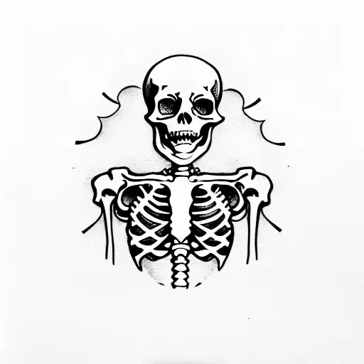 Skeleton Guy Laying In Window