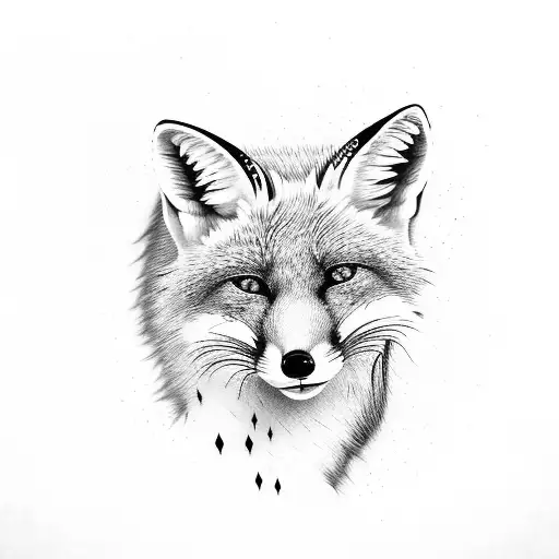 Myhical Animal Red Fox With A Lot Of Tails