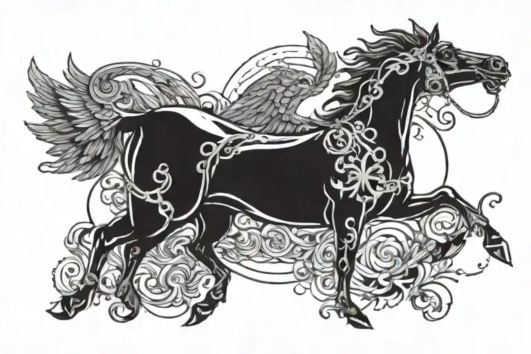 Hermes Tattoo Design Incorporating Elements