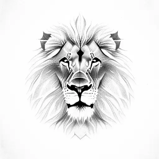 Lion With Love And Faith In Between