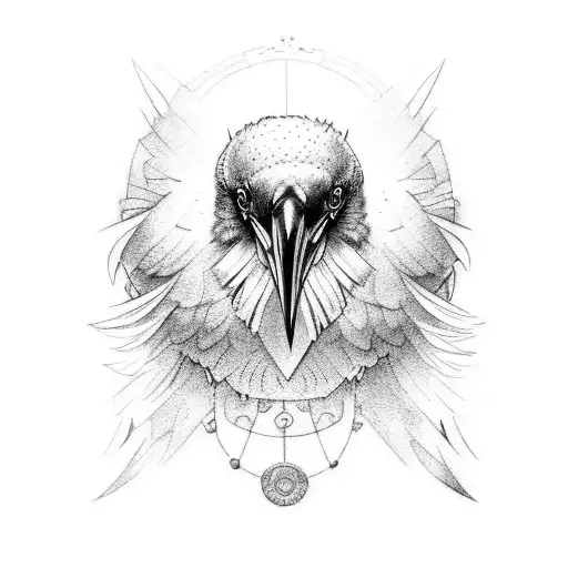 Nordic Mythology Raven Tatoo