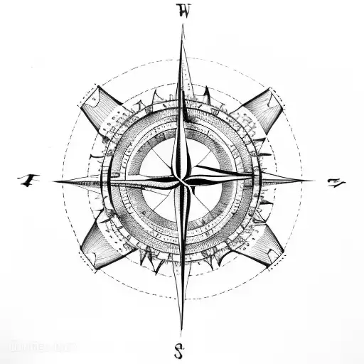 Bicycle With Compass Rose