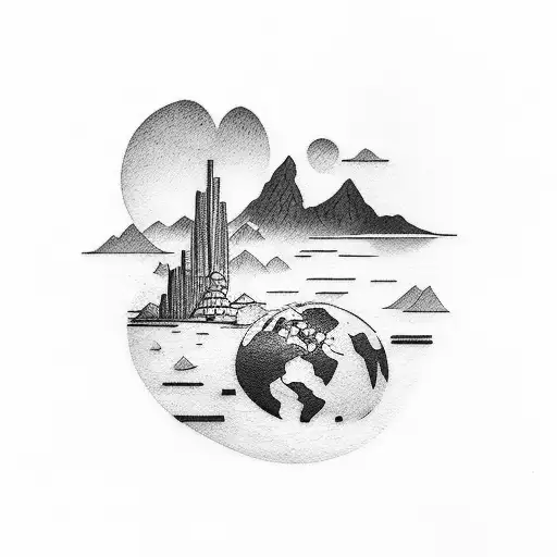 Small Black Minimalist Tattoo Of That Symbolizes Travel And Seeing The World