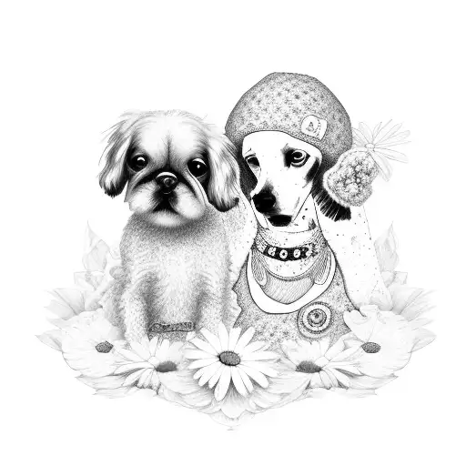 Daisy With Dog Infused In The Middle