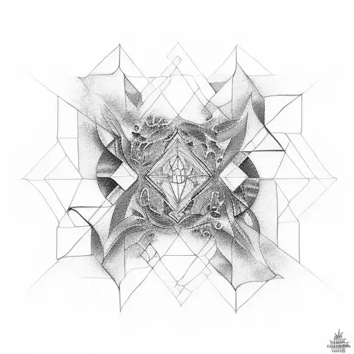 A Dotwork Tattoo Inspired By The Abstract Artwork Of Radiohead's Album Covers