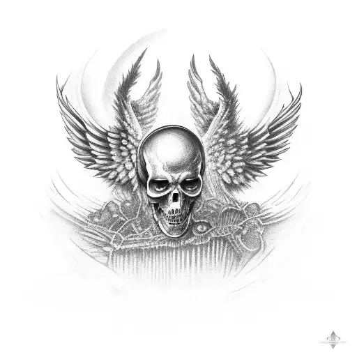 Dead Brother With Wings At Grave Site