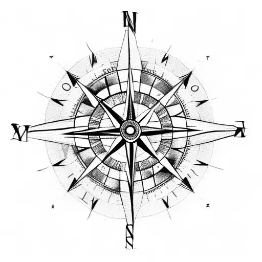 Compass With Romane Clock