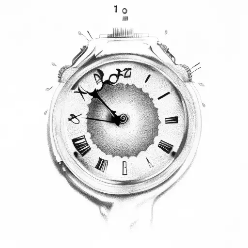 Revolver With Clock And Flames