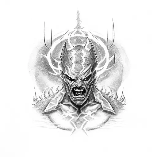 Man Fighting With Demon Christian