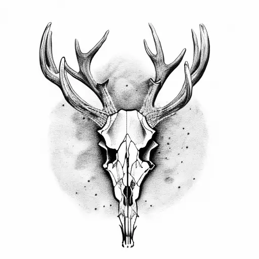 Deer Skull With Pig Skull With Rifle Crosshairs And The Words Seven Sundays