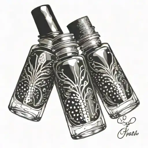 Gothic Nail Polish Bottle Filled