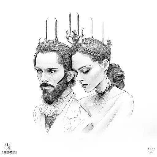 Theodor' Written In Script With Couple At Museum