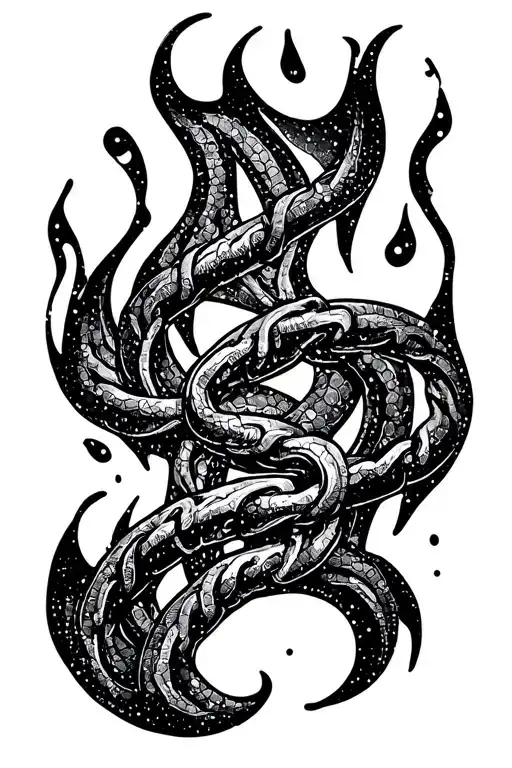 Black Flame Chain Wrapped