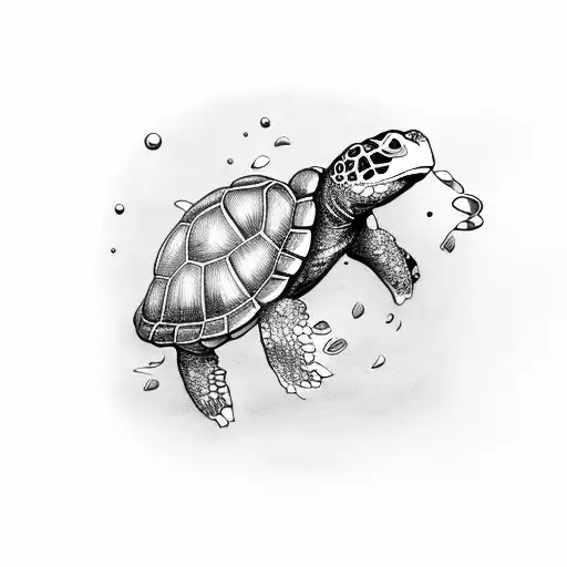 Turtle Drinking Coffee